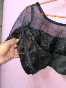 Elegant Black Ruffle Lehenga with odhani