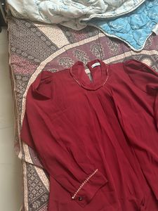 Maroon Office Wear Top