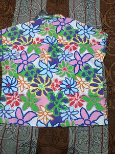 Vibrant Floral Short Sleeve Button-Up Shirt