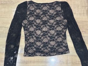 Urbanic Elegant Black Lace Corset Top