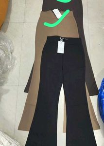 High Waist Flared Trouser (Beige)