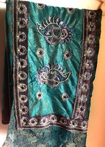 🦚 Peacock Green saree 🔥🎉