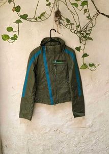 Diesel Y2K Olive green asymmetrical jacket