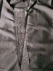 Elegant Grey Kurta Set with Dupatta