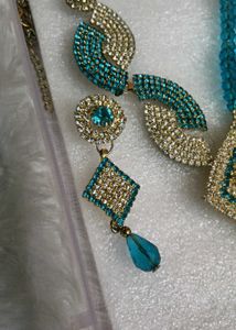 Stunning Teal &amp; Gold Jewellery Set
