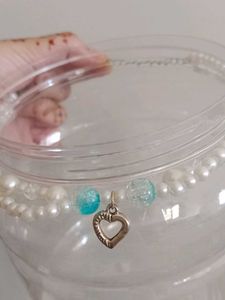 Charming Pearl Necklace with Heart Charm