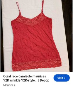 Red Lace Trim Camisole