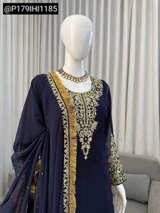 Heavy Work Navy Blue Kurta Set
