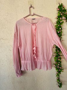 Pretty Pink Tie-Front Blouse