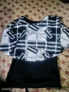 Stylish Black & White Plaid Top
