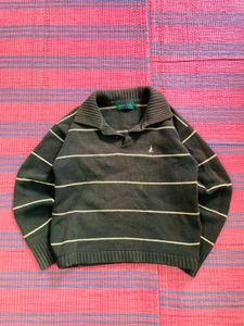 Striped Sweater with Button Detail