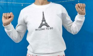 White Quilted Crewneck Sweatshirt