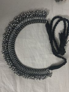 Oxidized Silver Necklace with Earrings &amp; Rings