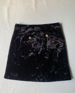 Black Velvet Mini Skirt