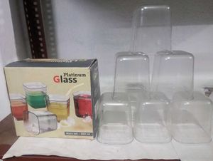 6 Pieces Platinum Glass Tumblers Set