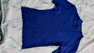 Blue Ribbed Top