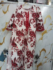 Red Floral Kurta set