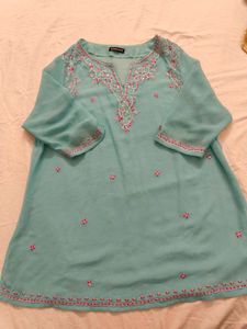 Embellished Aqua Kurta