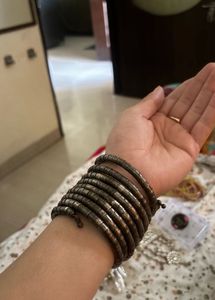 metallic stacked bracelet