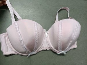 Cute Pink Lace Trim Bra
