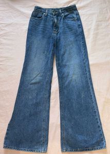Women's Wide Leg Blue Denim Jeans