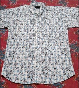Men's Blue Floral Short Sleeve Shirt