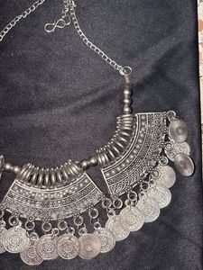 Bohemian Oxidized Silver Necklace