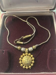 Ganesha Pendant dual tone Necklace