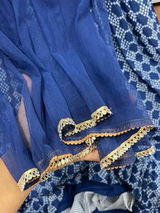 Elegant Blue bandhni Printed Ethnic Gown