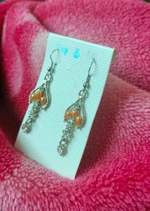 Brand new Elegant Drop Earrings with Orange Beads