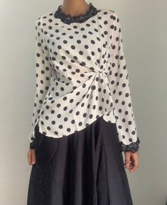 Polka Dot Print Top For Layering/ Styling