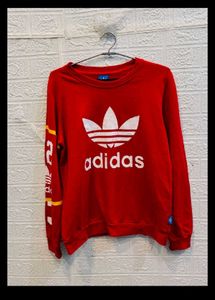Adidas Red Crewneck Sweatshirt