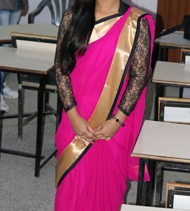 Pink Colour Stylish Georgette Sari