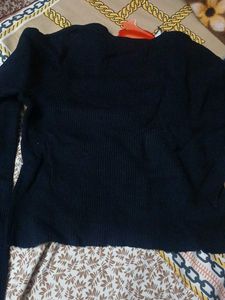 Elegant Black Wrap Sweater