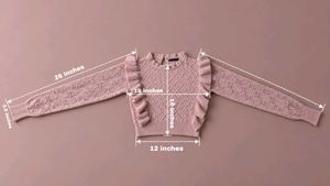 DUSTY PINK RUFFLE CABLE KNIT SWEATER