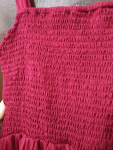 Elegant Ruffled Fuchsia Gown