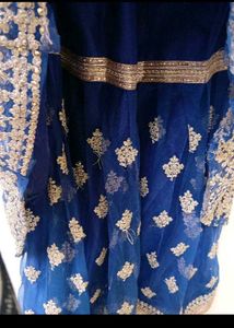 bust 42 Royal Blue Embroidered Lehenga Choli