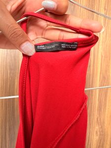 Zara Red Spaghetti Strap Bodysuit