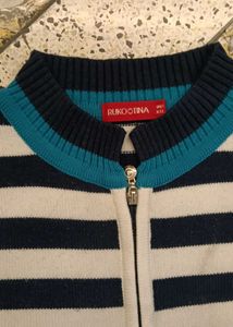 Striped Zip-Up Sweater