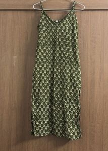 Olive Green Floral Kurta