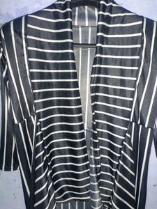 Striped Waterfall Cardigan