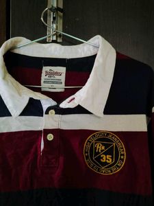 Men's Striped Long Sleeve Rugby Shirt