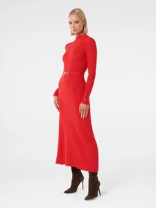 FOREVER NEW Elegant Red Maxi Dress with Belt