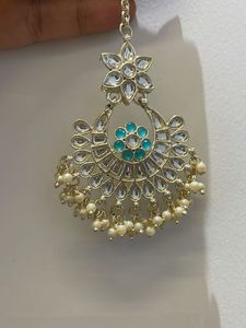 Elegant Maangtika with Pearls &amp; Stones
