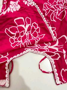 Floral Print Pink Kurti