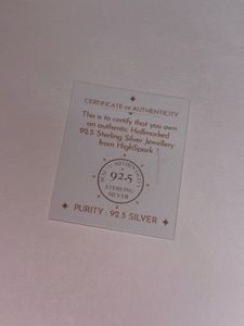 92.5% sterling sliver studs with certificate