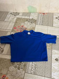 Royal Blue Mock Neck T-Shirt