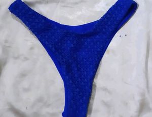 Blue Lace Thong Panty