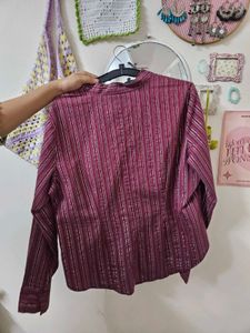 Chic Striped V-Neck Blouse