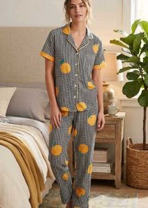 Cute Orange Print Pajama Set (NEW)